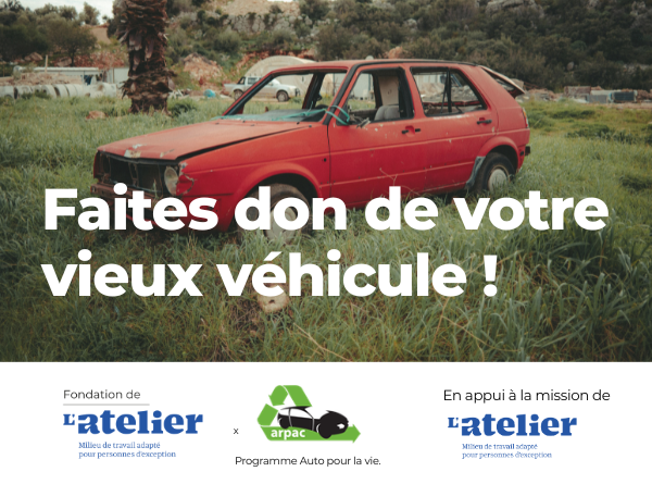 Donnez une seconde vie à votre véhicule et soutenez l&rsquo;Atelier